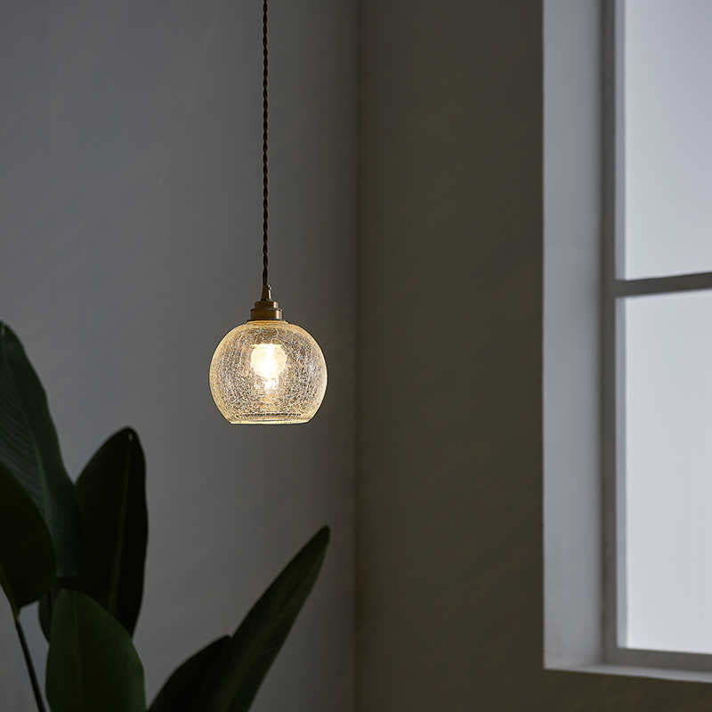 Retro Simple Brass Glass Ball Chandelier
