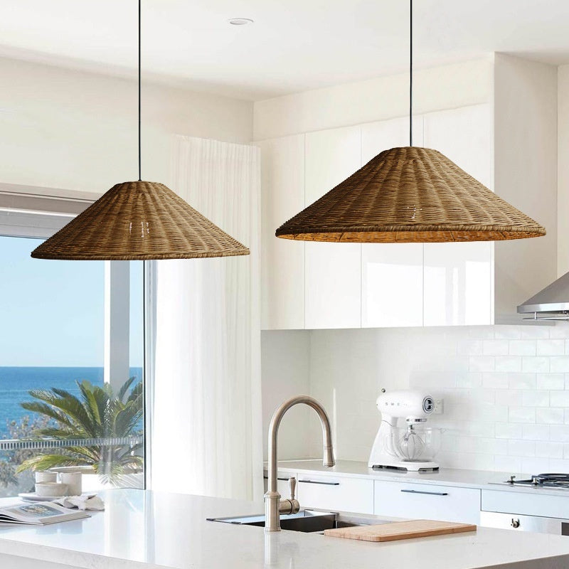Wabi Sabi Bamboo Rattan Pendant Light