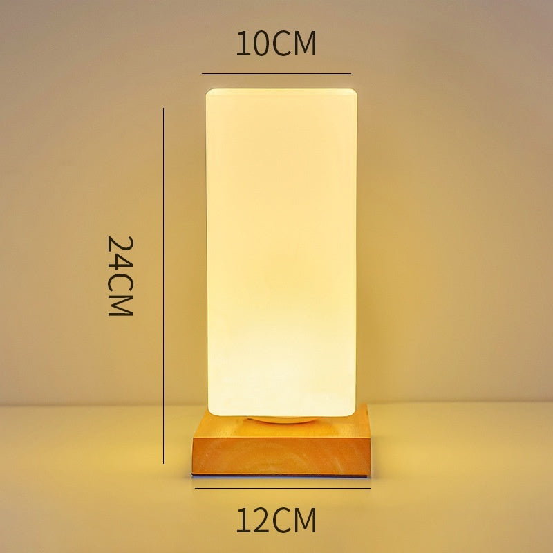 Nordic Solid Wood Decoration USB Table Lamp Bedroom