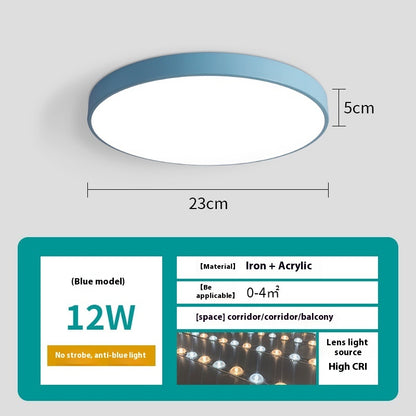 Led Ceiling Light Simple Living Room Round Nail Lamp For Domestic Use
