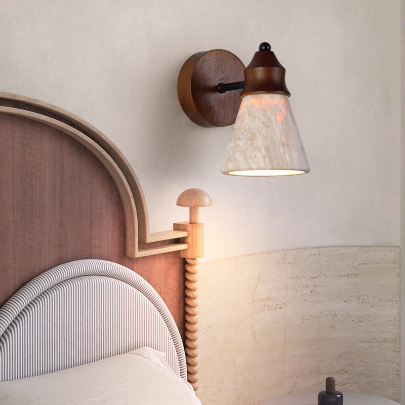 Yellow Stone Retro Wall Lamp - 15cm Bedroom Light