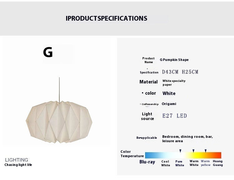 Minimalist Creative Foldable Origami Lantern Chandelier