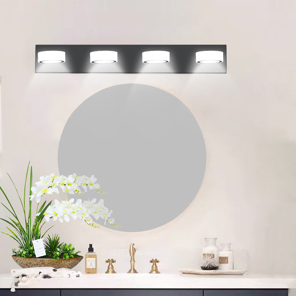 LED Modern Black 4-Light Vanity Lights Fixtures Over Mirror Bath Wall