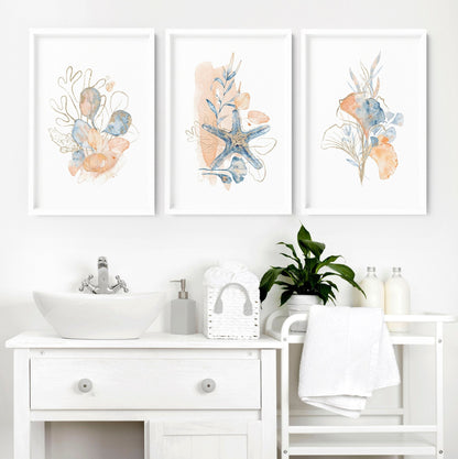 Art wall for bathroom | set of 3 wall art prints