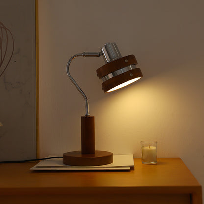 Living Room High-grade Atmosphere Mid-ancient French Walnut-color Table Lamp Retro