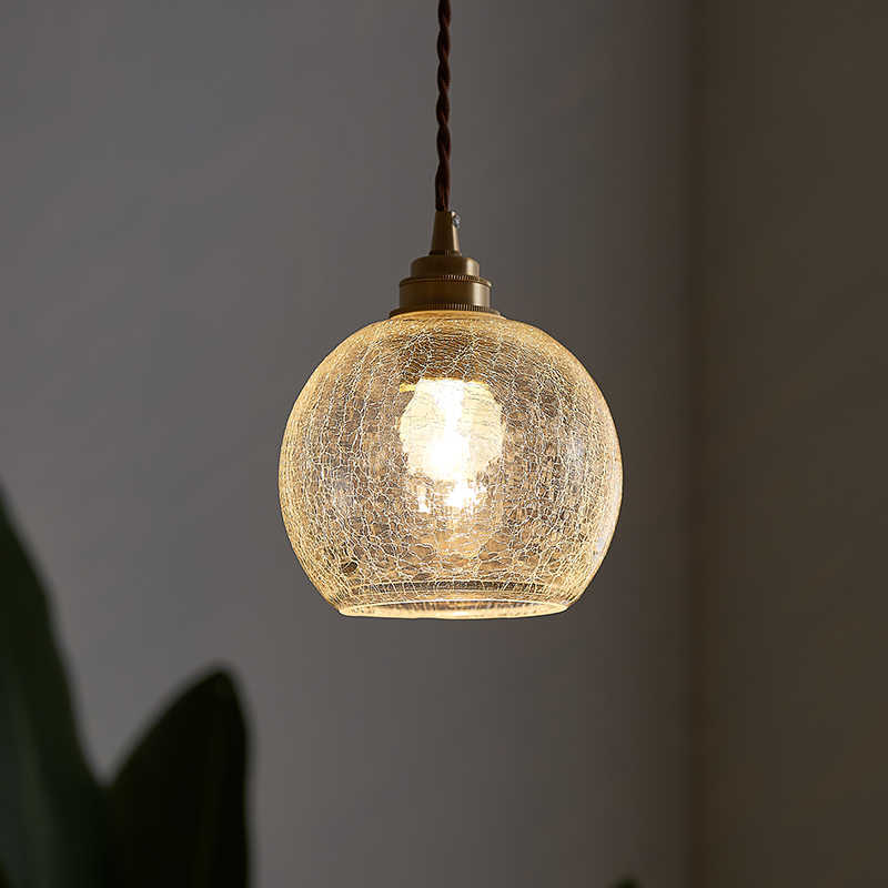 Retro Simple Brass Glass Ball Chandelier