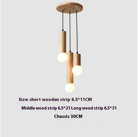 Wood Chandelier Restaurant Bar Stairs Simple Modern Creative Lamp