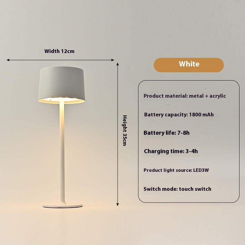 High Foot Bar Atmosphere Mushroom USB Charging Touch Metal Table Lamp