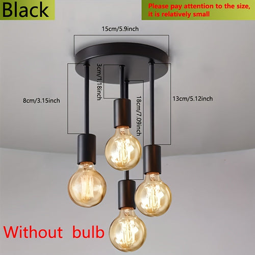 Modern Black 4Lamp Satellite Ceiling Pendant Light
