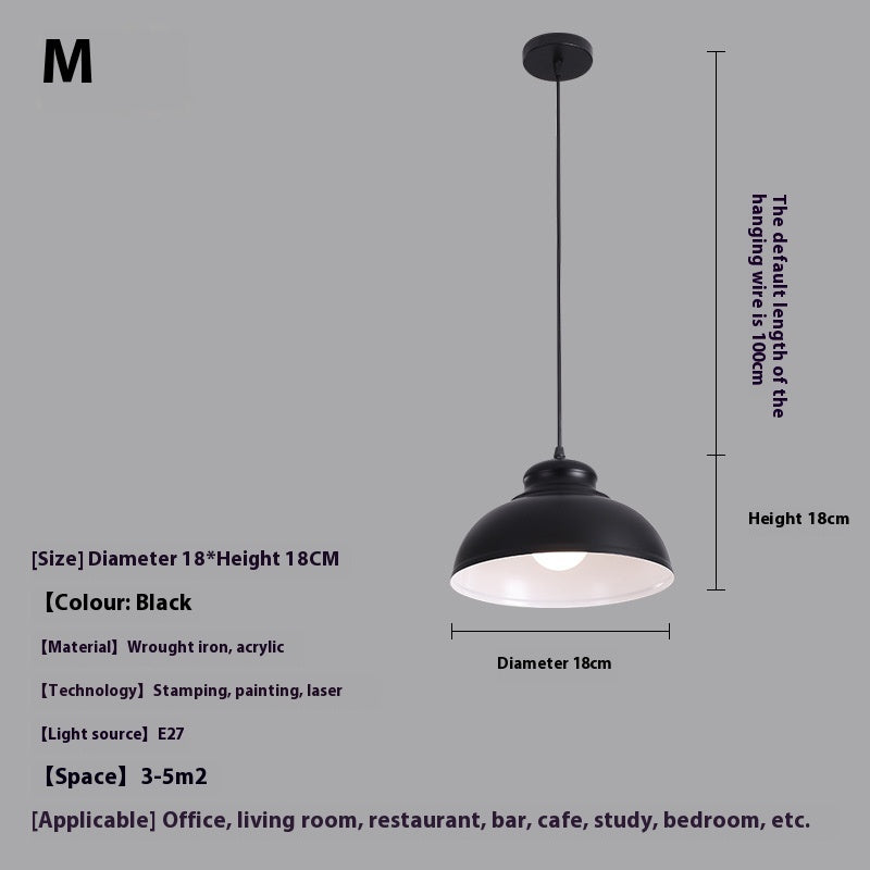 Modern Black Metal Pendant Lamp