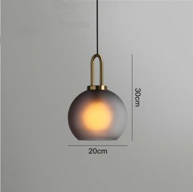 Nordic Glass Ball Pendant Light Iron Frame