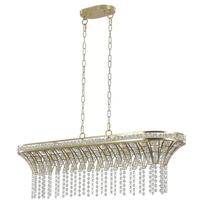 Modern Champagne Gold Kitchen Island Lamp - Oval Crystal Ceiling Chandelier Unavailable Platform- Temu