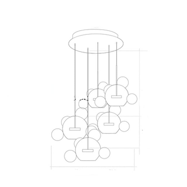 Nordic Glass Bubble Pendant Chandelier LED