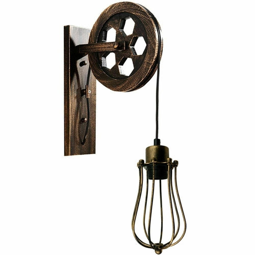 Vintage Pulley Wall Light Retro Wall Sconce Lighting ~1212