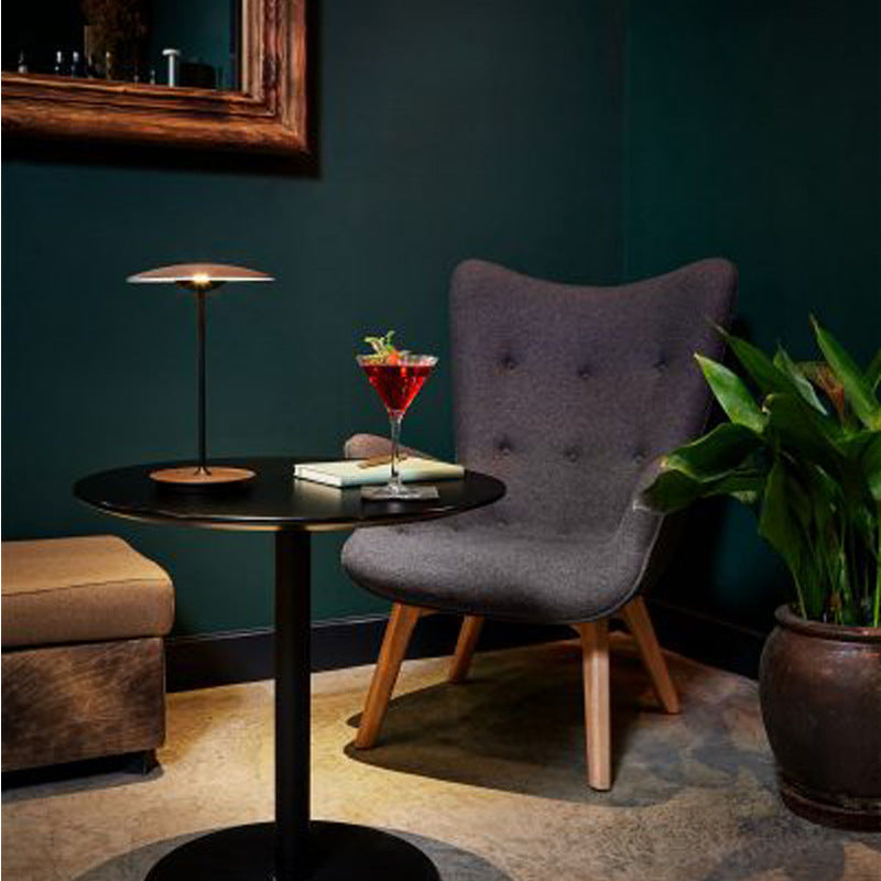 Hat UFO Umbrella Wood Grain Desk Lamp Bedroom Bedside