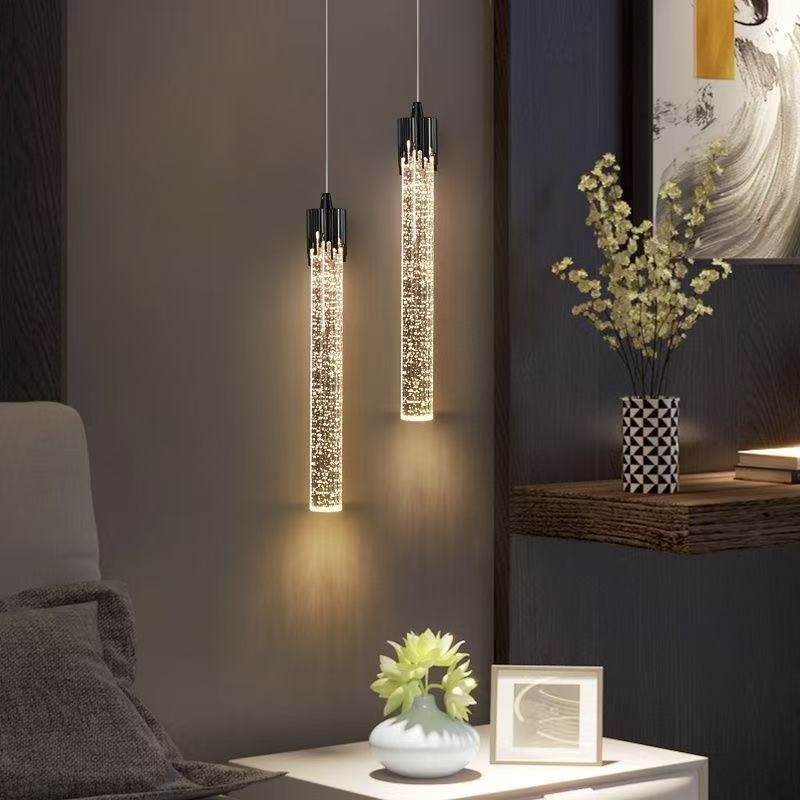 Crystal Round Ring Pendant Light Modern Bedside