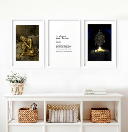 Inspiration quote art | set of 3 Buddha wall art prints