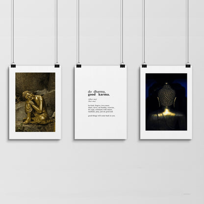 Inspiration quote art | set of 3 Buddha wall art prints