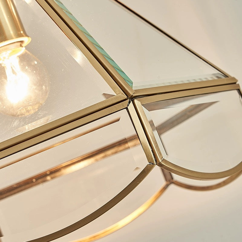 Crystal Copper Glass Pendant Chandelier