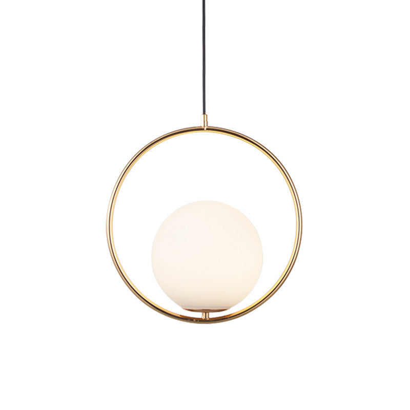 Simple Ball Glass Small Droplight Bedroom Bedside Single Headlight