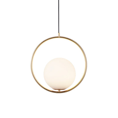 Simple Ball Glass Small Droplight Bedroom Bedside Single Headlight