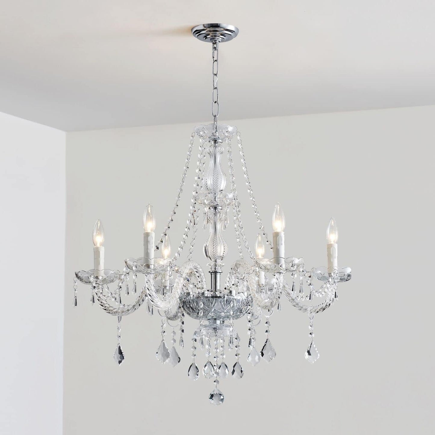 6-Light Modern Crystal Chandelier Clear K9 Light