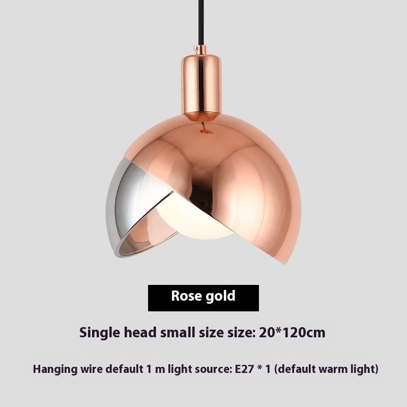 Simple Dining-room Lamp Golden Stitching Bedside Small Droplight