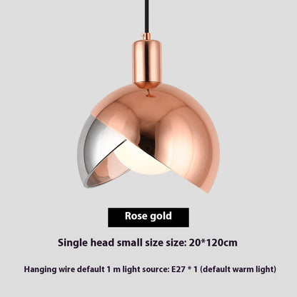 Simple Dining-room Lamp Golden Stitching Bedside Small Droplight