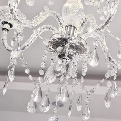 Plug-In 5 Light Crystal Hanging Pendant Lights Acrylic Chandelier with