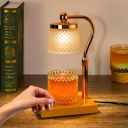Adjustable Melting Wax Lamp Temperature Control Decorative Wooden Bottom Fragrance Lamp
