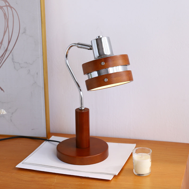 Living Room High-grade Atmosphere Mid-ancient French Walnut-color Table Lamp Retro