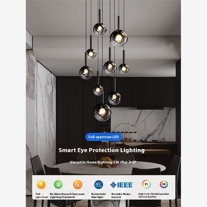 Modern Glass Pendant Chandelier for Staircase
