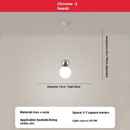 Cream Style Full Spectrum Bedroom Bedside Chandelier