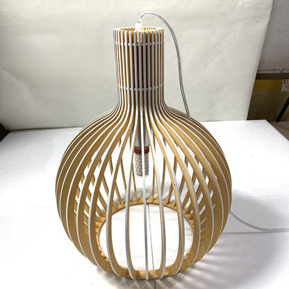 Retro Wooden Bird Cage Chandelier Living Room Bedroom Bedside Lamp