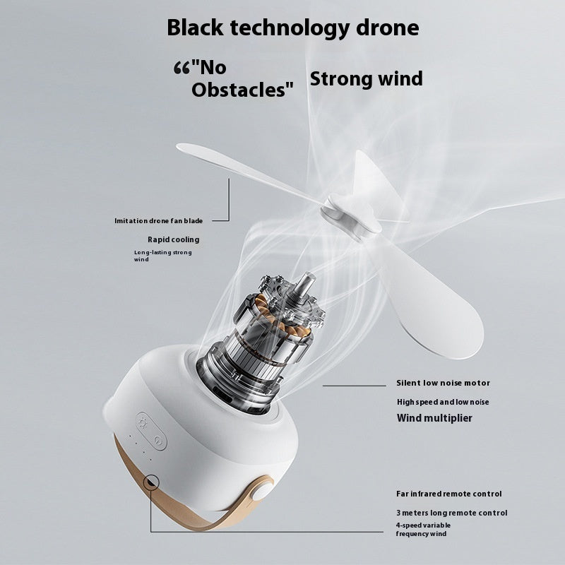 Small Electric Fan Camping Outdoor Tent Ultra-quiet Night Light