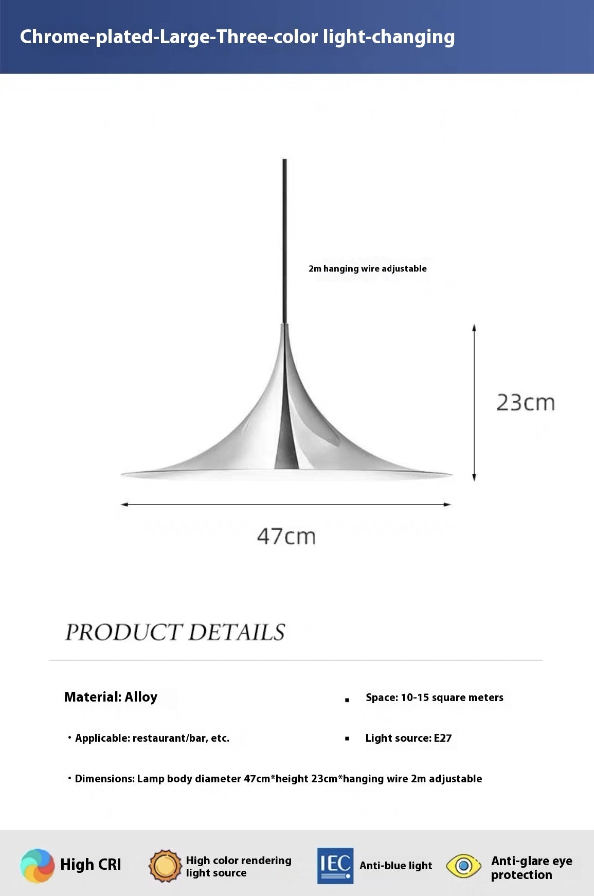 Dining Table UFO Chandelier Bar Counter Horn Lamp