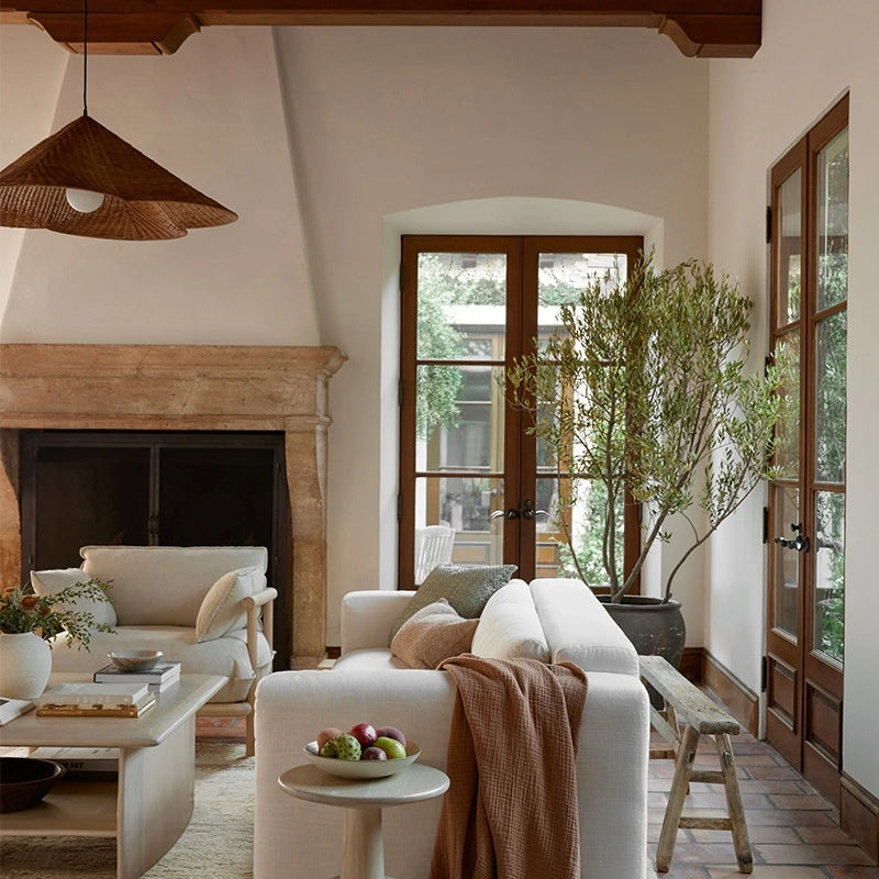 Silent Style Rattan-weaved Ceiling Lamp B & B Tea Room Zen