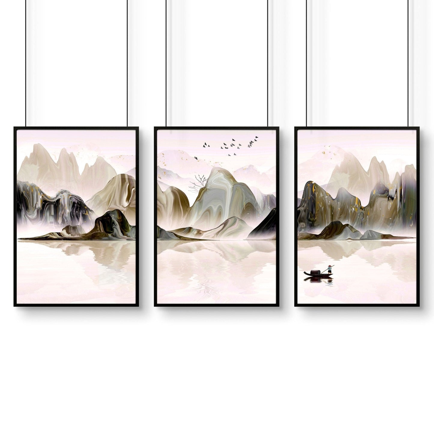 Art for the office wall | set of 3 framed wall art prints