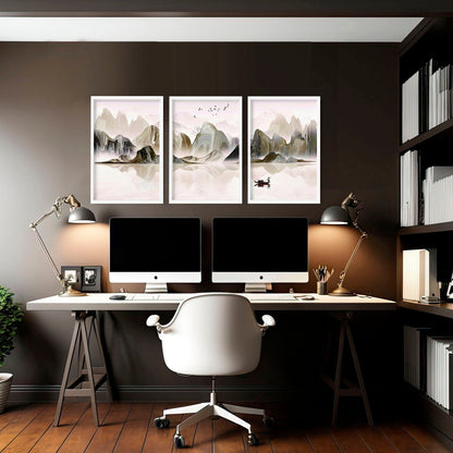 Art for the office wall | set of 3 framed wall art prints