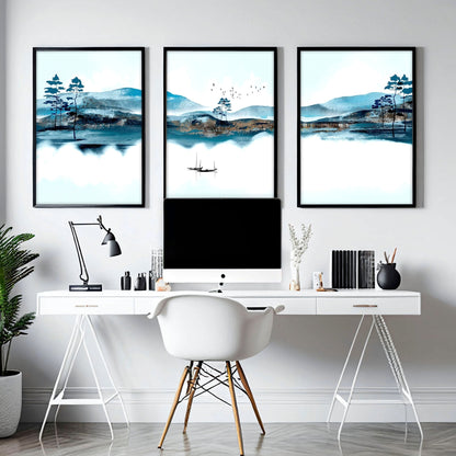 Art wall office | set of 3 framed wall art