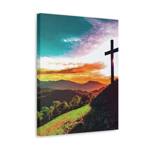 Canvas Wall Art Decor - Cross on Hilltop
