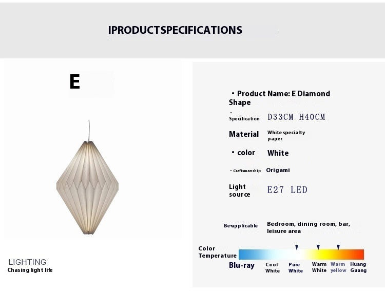 Minimalist Creative Foldable Origami Lantern Chandelier