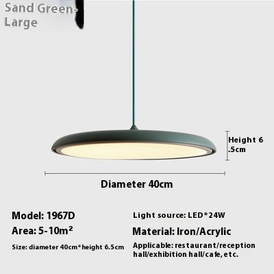 Dining Room Chandelier Macaron Flying Saucer Artistic Lamp