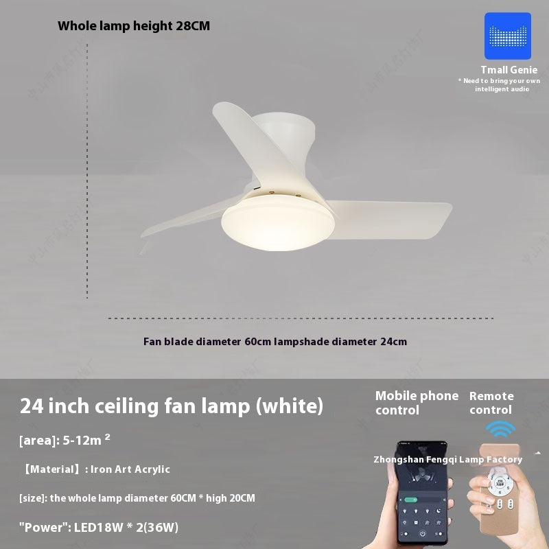 Bedroom Mini Ultra-thin Ceiling Full Spectrum Xiaoai Smart Ceiling Fan Lights