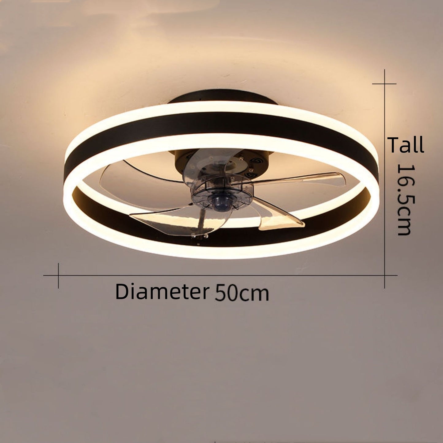 Home Living Room Bedroom Electric Fan Invisible Ceiling Light