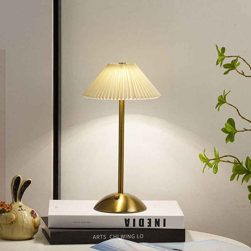 Bedroom Bedside Lamp Pleated Atmosphere Charging