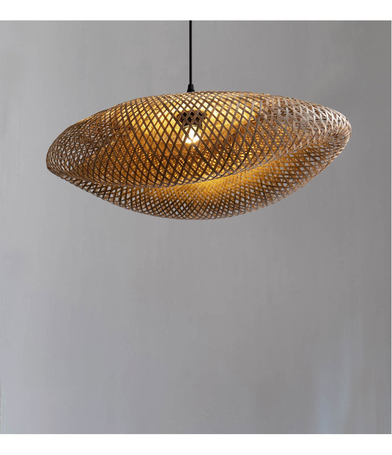 B&B Rattan And Bamboo Chandelier Zen Retro