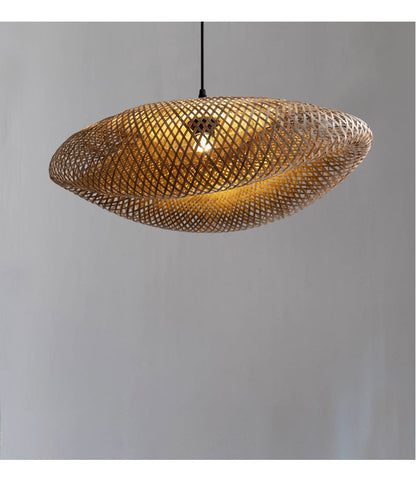 B&B Rattan And Bamboo Chandelier Zen Retro