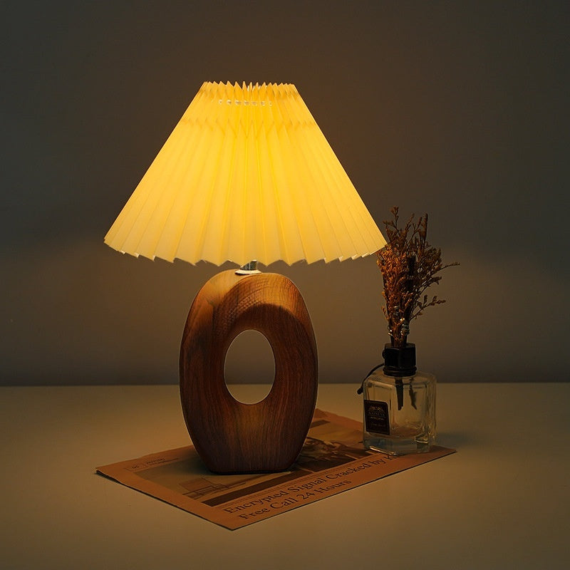 Nordic Pleated Vintage Ceramic Small Night Lamp