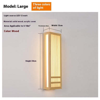 Solid Wood Bedroom Bedside Hotel Wall Lamp Aisle Rectangular Simple Lamps Wholesale
